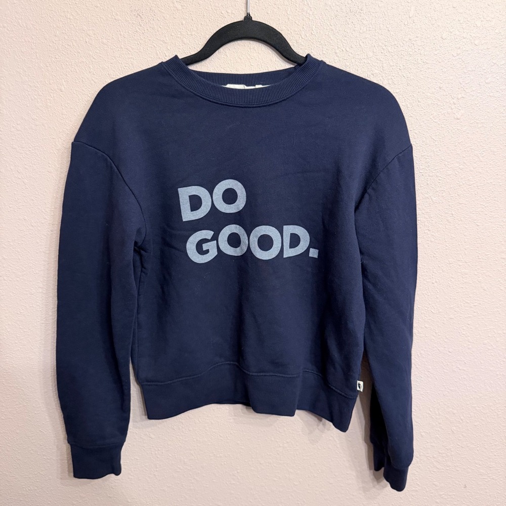 Cotopaxi Do Good Sweatshirt Navy Blue Organic Cotton Pullover Womens XS